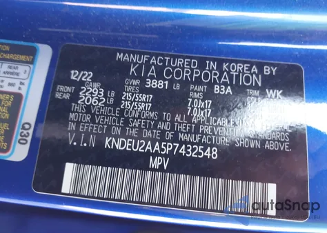 2023 Kia Seltos S из США, поврежденный, VIN KNDEU2AA5P7432548